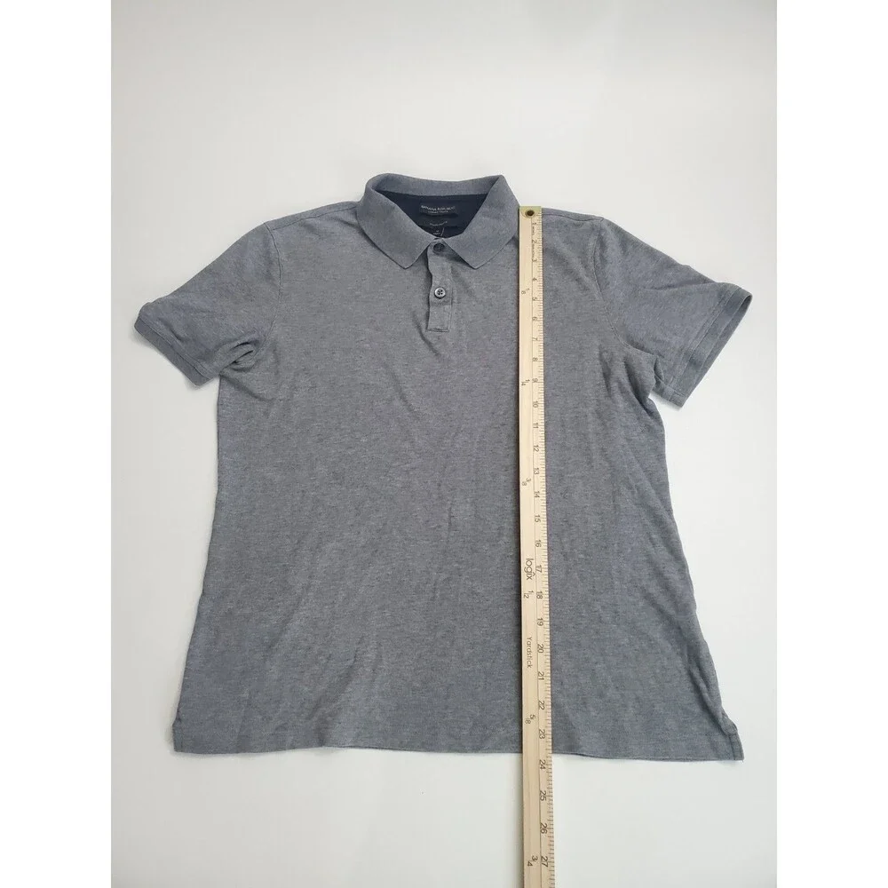 Banana Republic Men's‎ Short Sleeve Luxury Fit Casual Polo Shirt, Gray, Medium